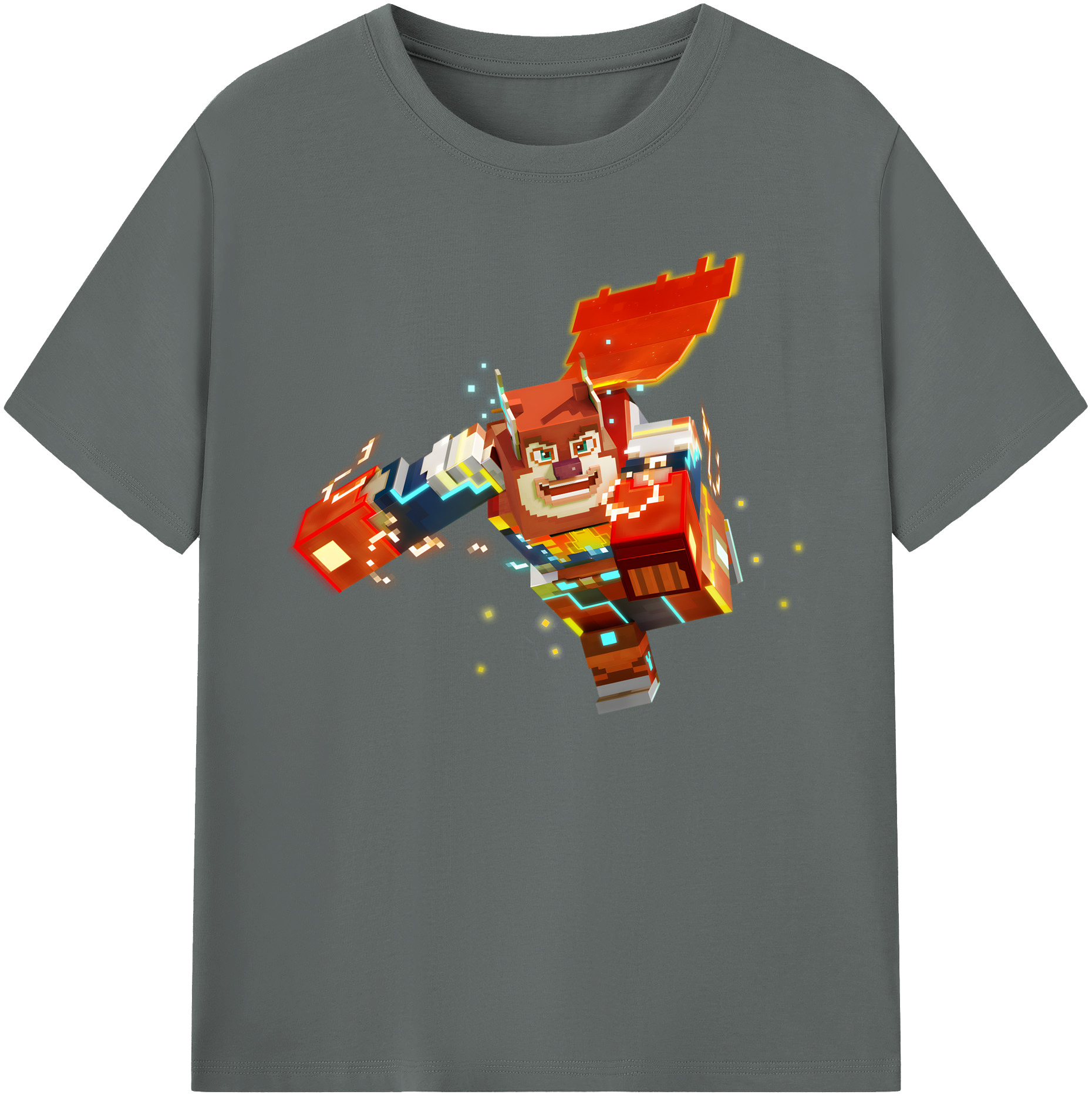 （画像用） マインクラフト ブロックの世界 Minecraft MC Block world 綿100％ メンズ半袖Tシャツ｜肌触りやわらか＆通気性